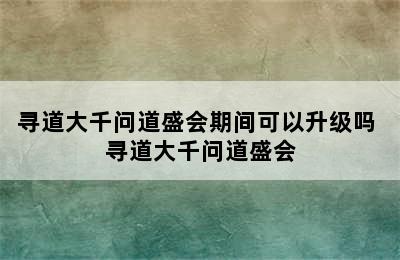 寻道大千问道盛会期间可以升级吗 寻道大千问道盛会